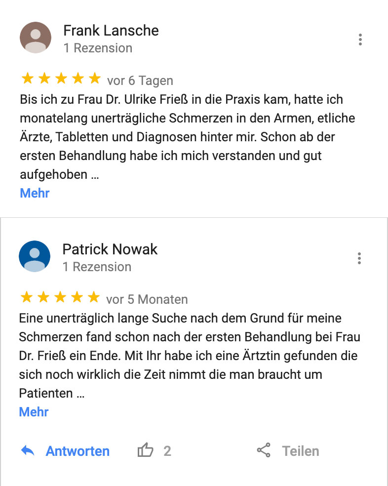 Google Referenzen von der Praxis Zenit